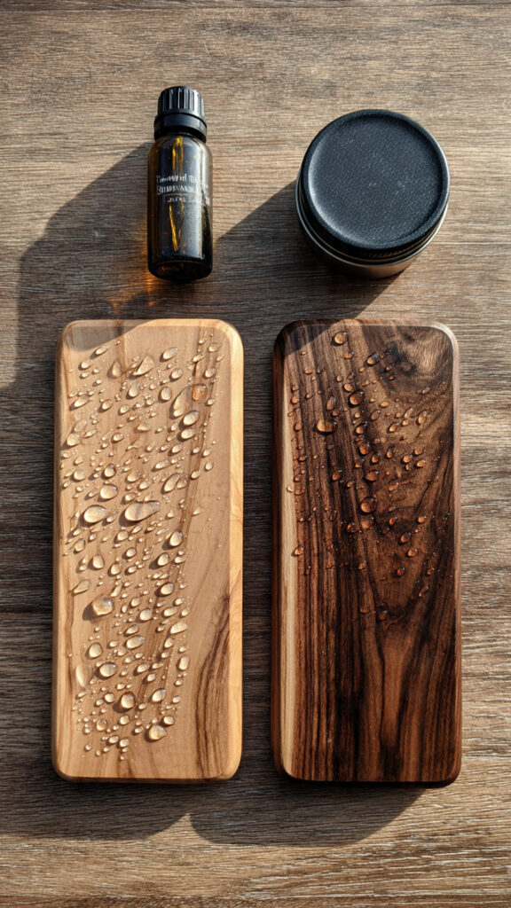 best oil for wood cutting boards water beading test on maple and walnut cutting boards with mineral oil and beeswax after 60 days